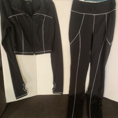 Fashion Nova Sport Legging &Jacket set Women's Size Sm Active Power Flex Stretch